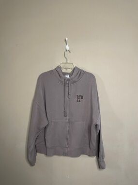 PINK Victoria's Secret Mauve Zip Hoodie SZ XL